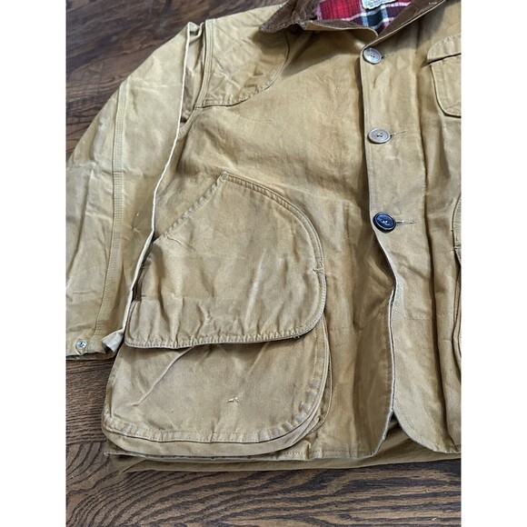 Vintage 60’s Black Sheep Flannel Insulated Canvas Hunting Jacket W/ Game Pouch - Picture 8 of 11